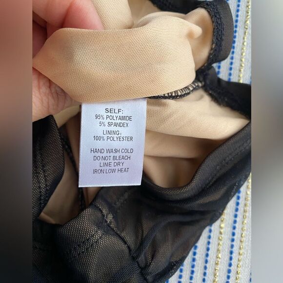 black dress with nude lining and closure on the back, new dress with tags - Picture 12 of 15